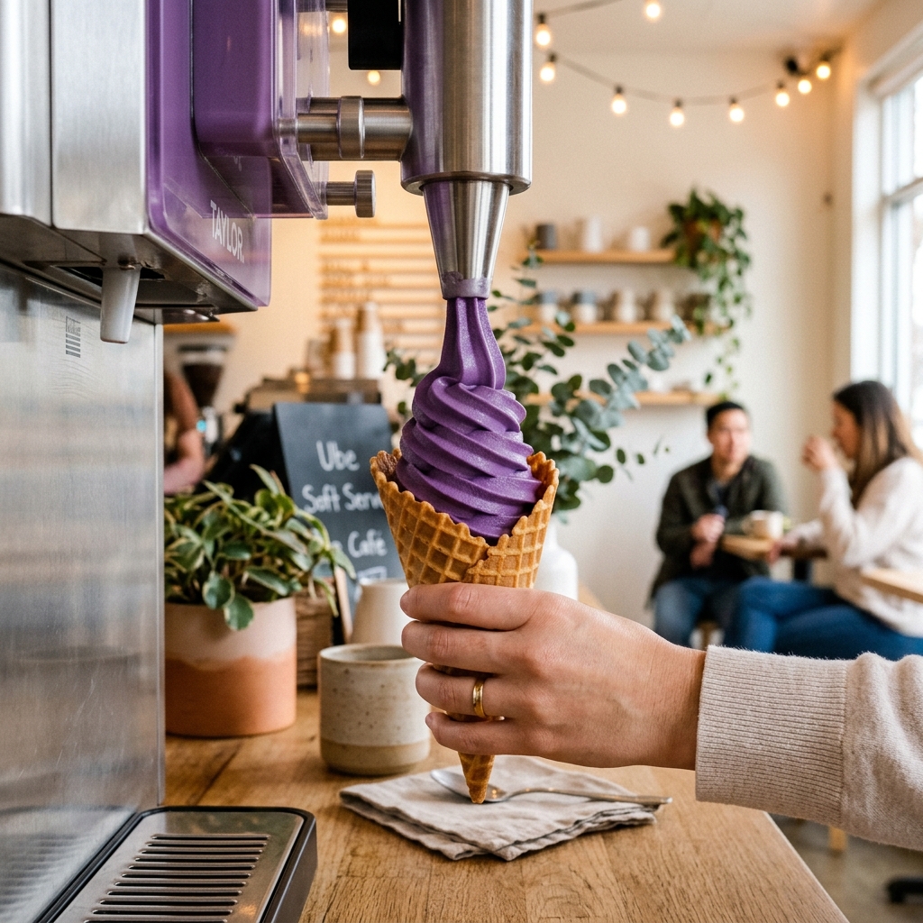 Premium Ube soft serve ice cream